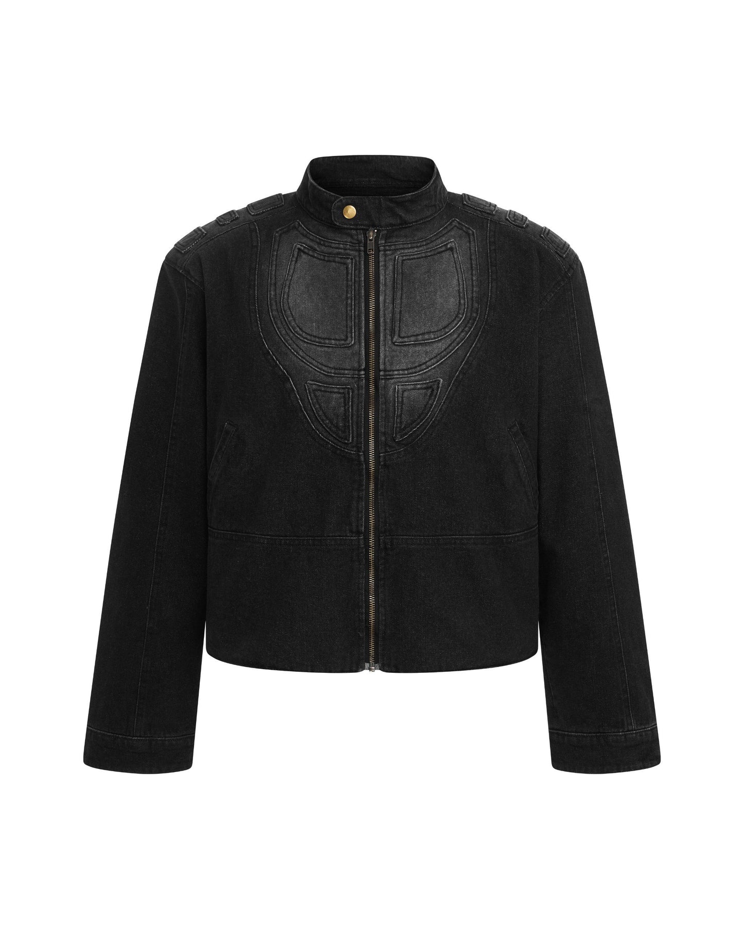 DIMOIR FADED DENIM BIKER JACKET