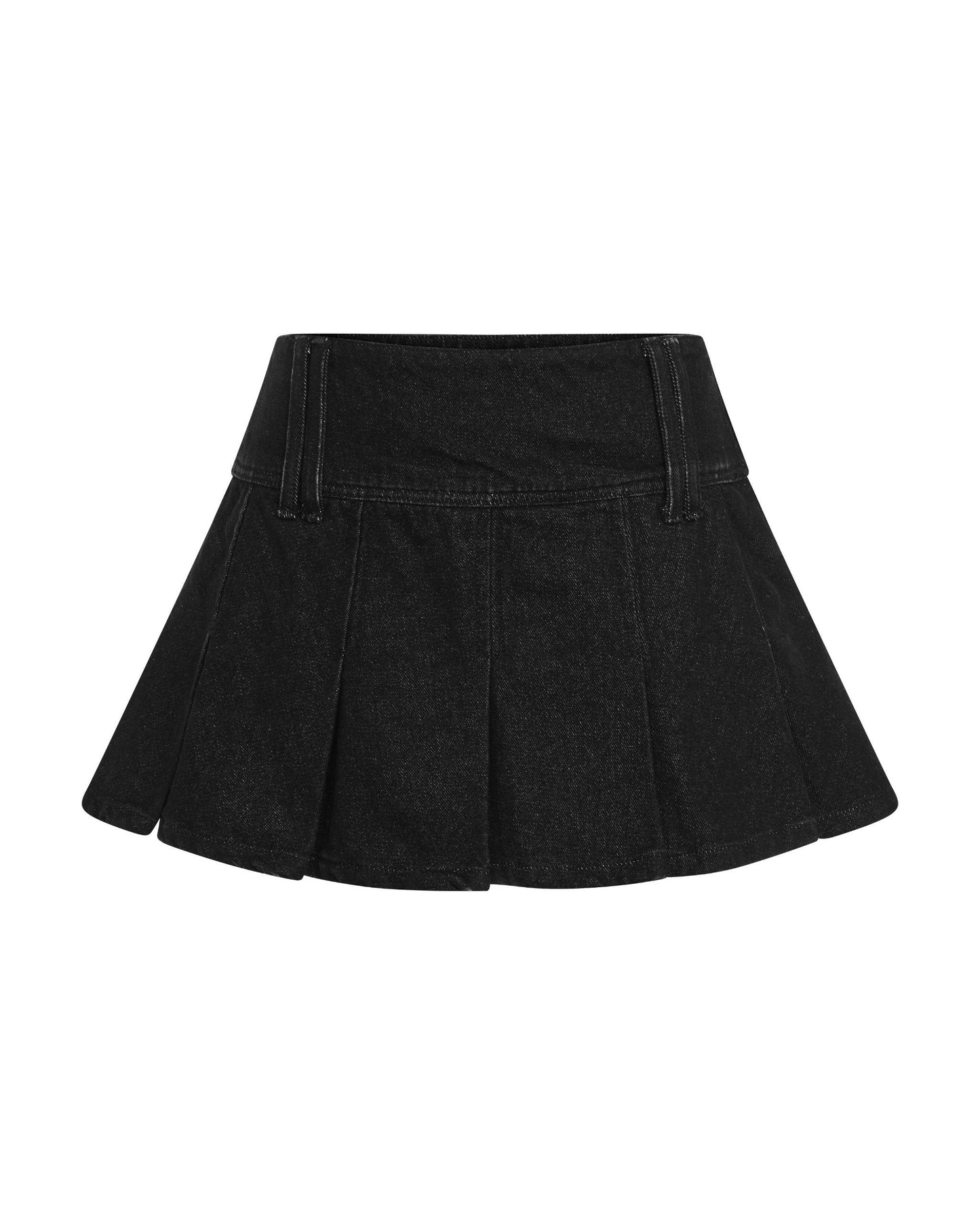 MINIRÖCKE AUS VERFARBTEM DENIM „DIMOIR“