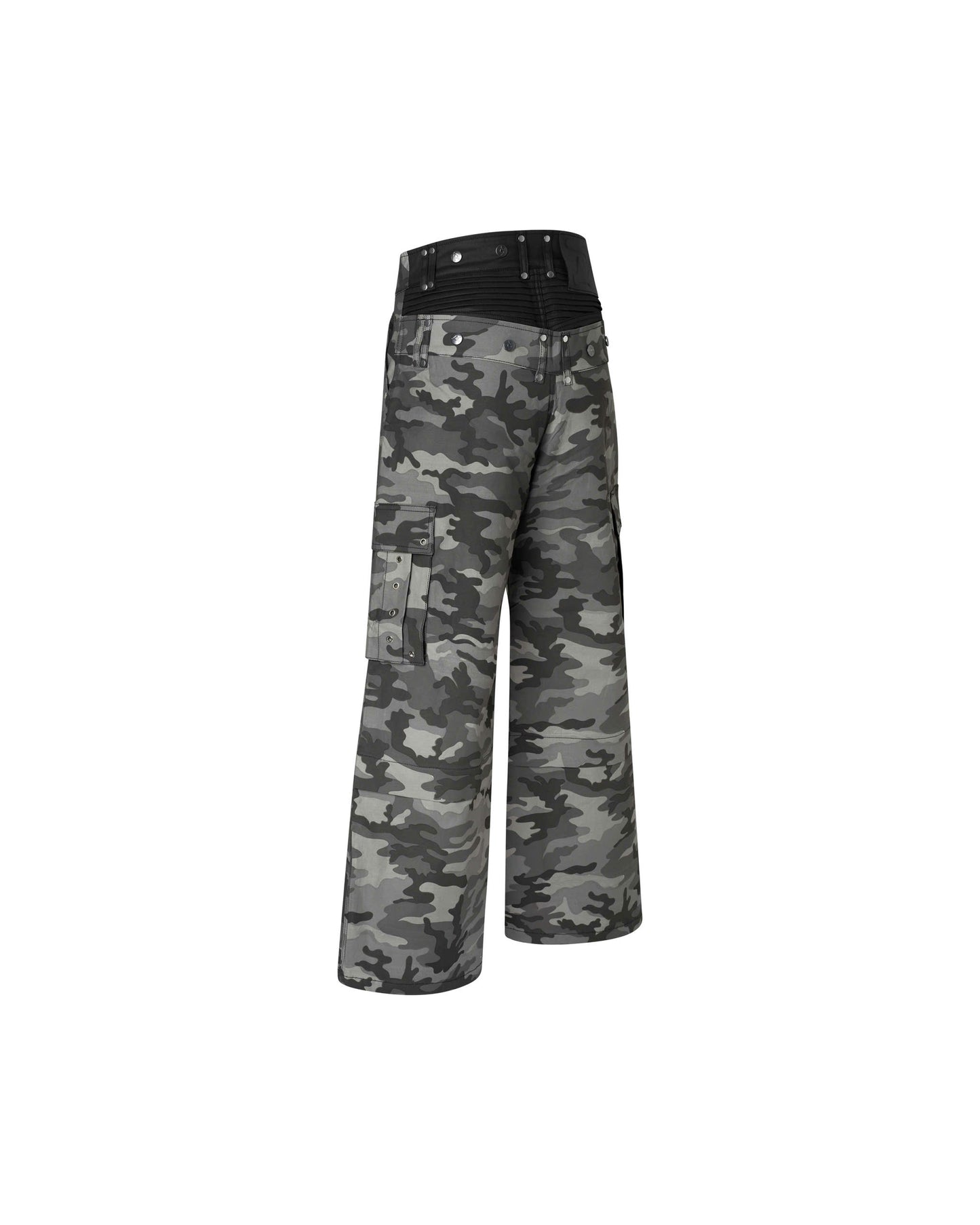 DIMOIR DOUBLE WAIST GRAY CAMO PANTS