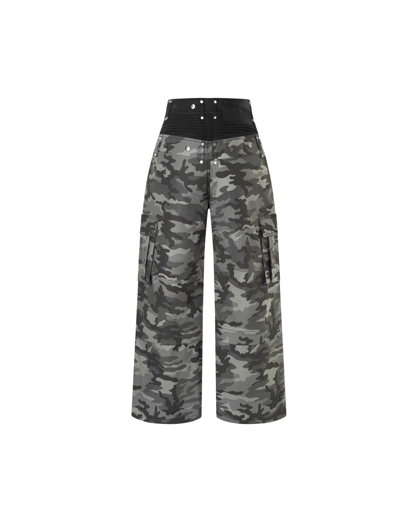 DIMOIR DOUBLE WAIST GRAY CAMO PANTS