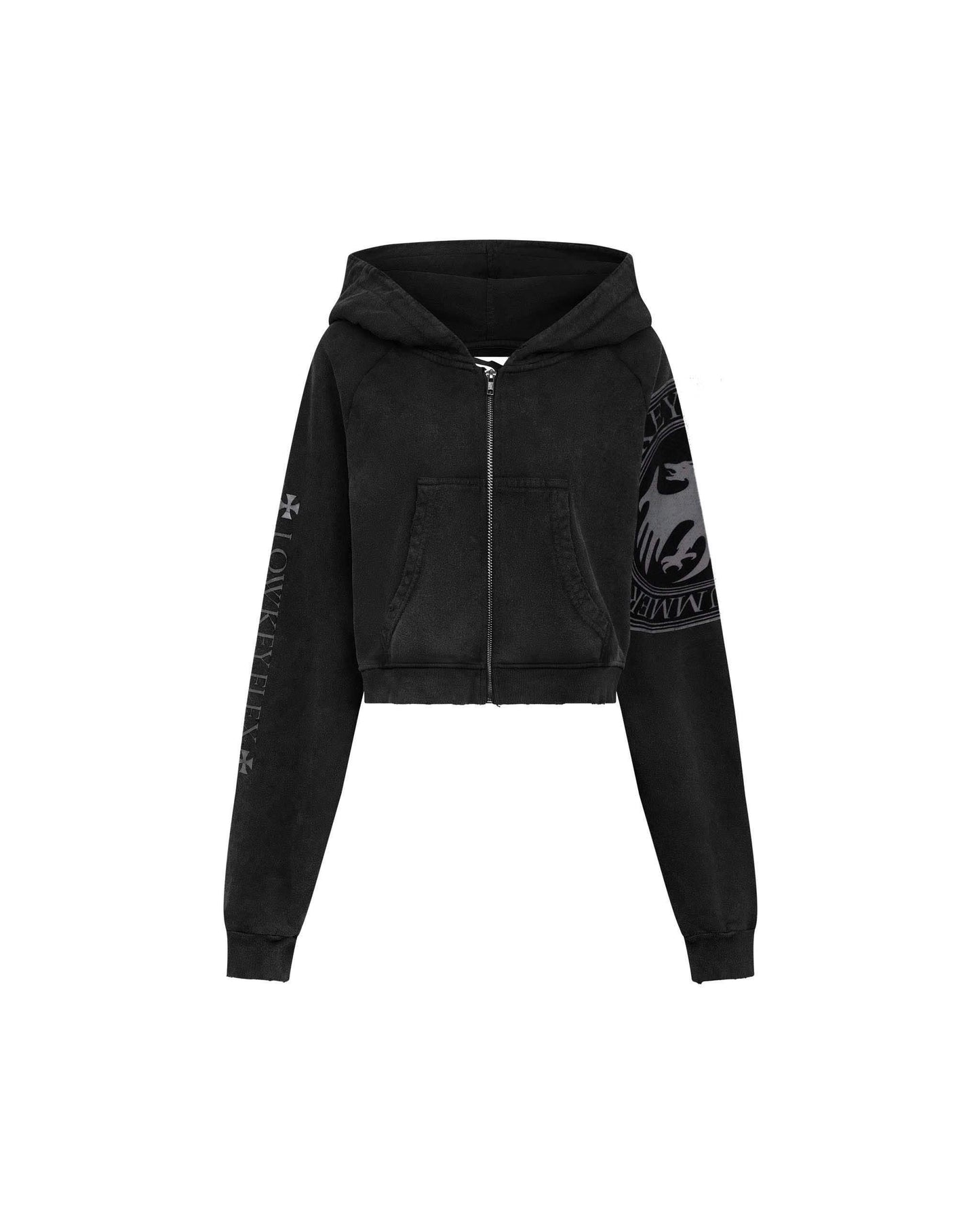DIMOIR DRACO SEAL CROP WASH HOODIE