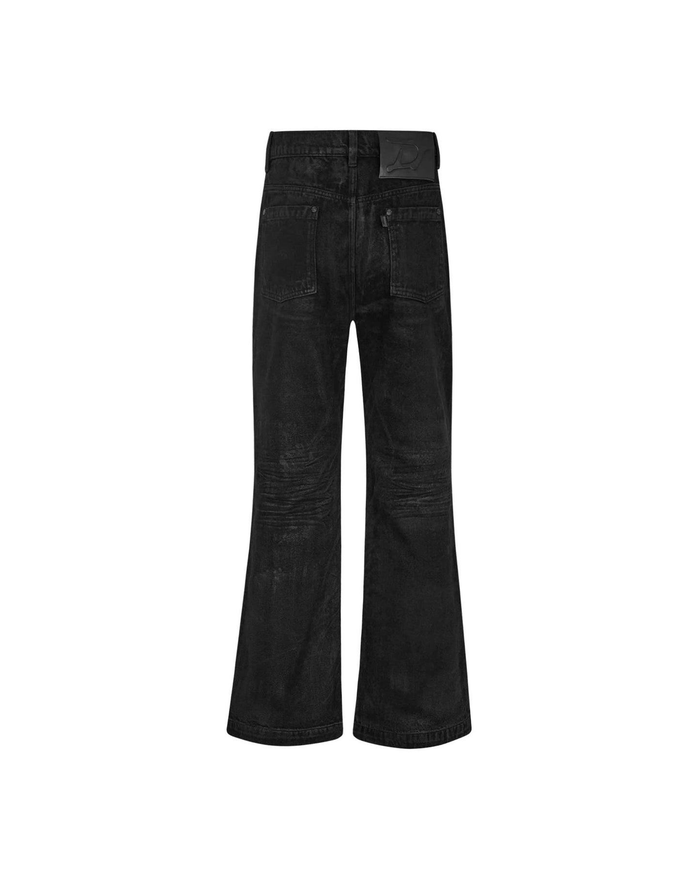 DIMOIR BLACK WAX FLARED DENIM PANTS