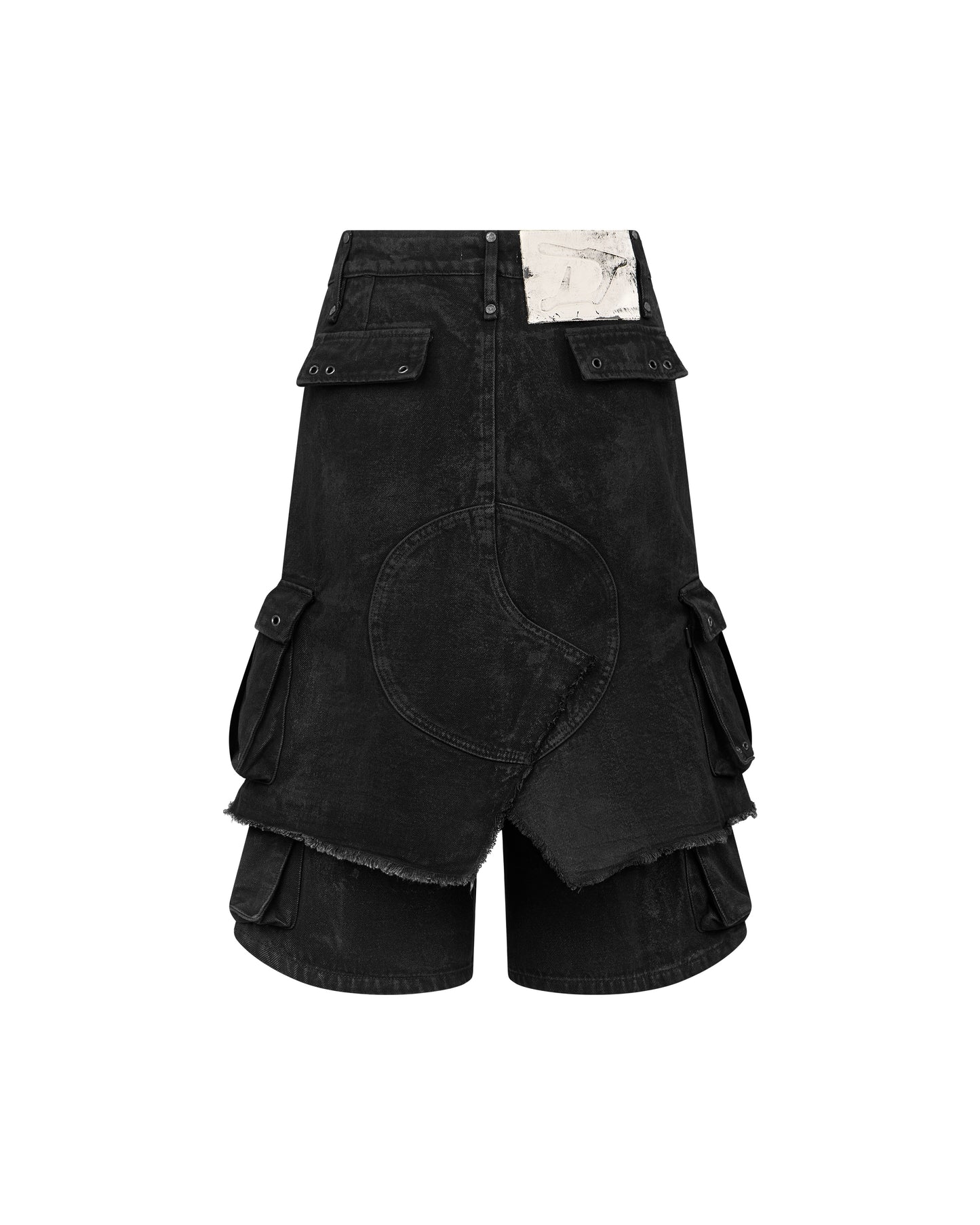 DIMOIR LAYERED BLACK WAX DENIM SHORTS