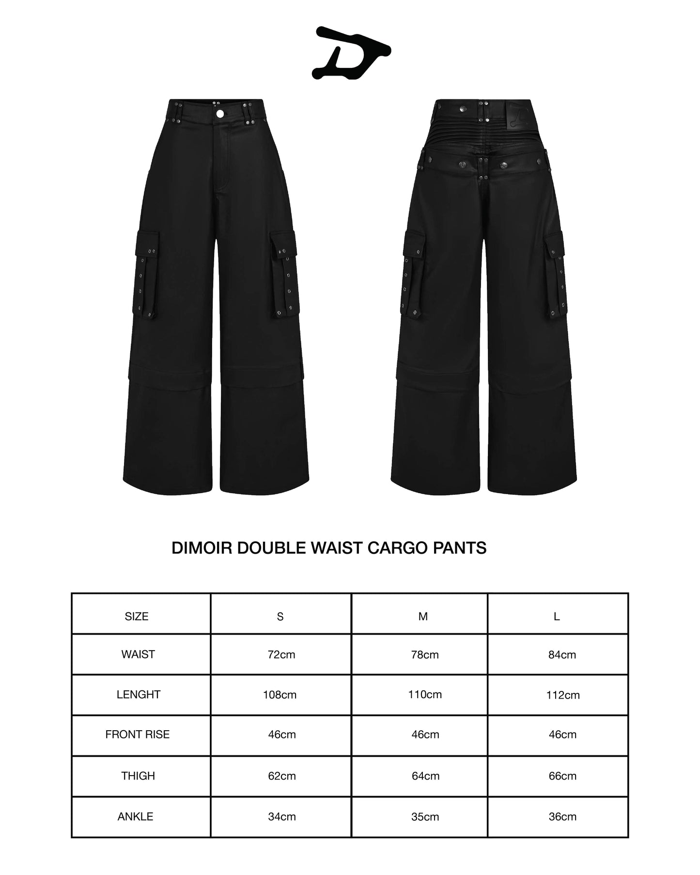 DIMOIR DOUBLE WAIST CARGO PANTS
