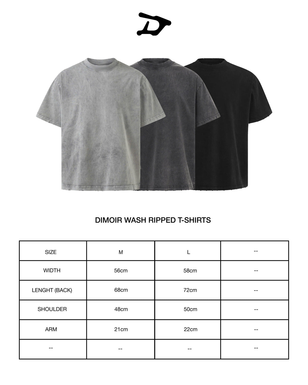 DIMOIR WASH RIPPED T-SHIRTS