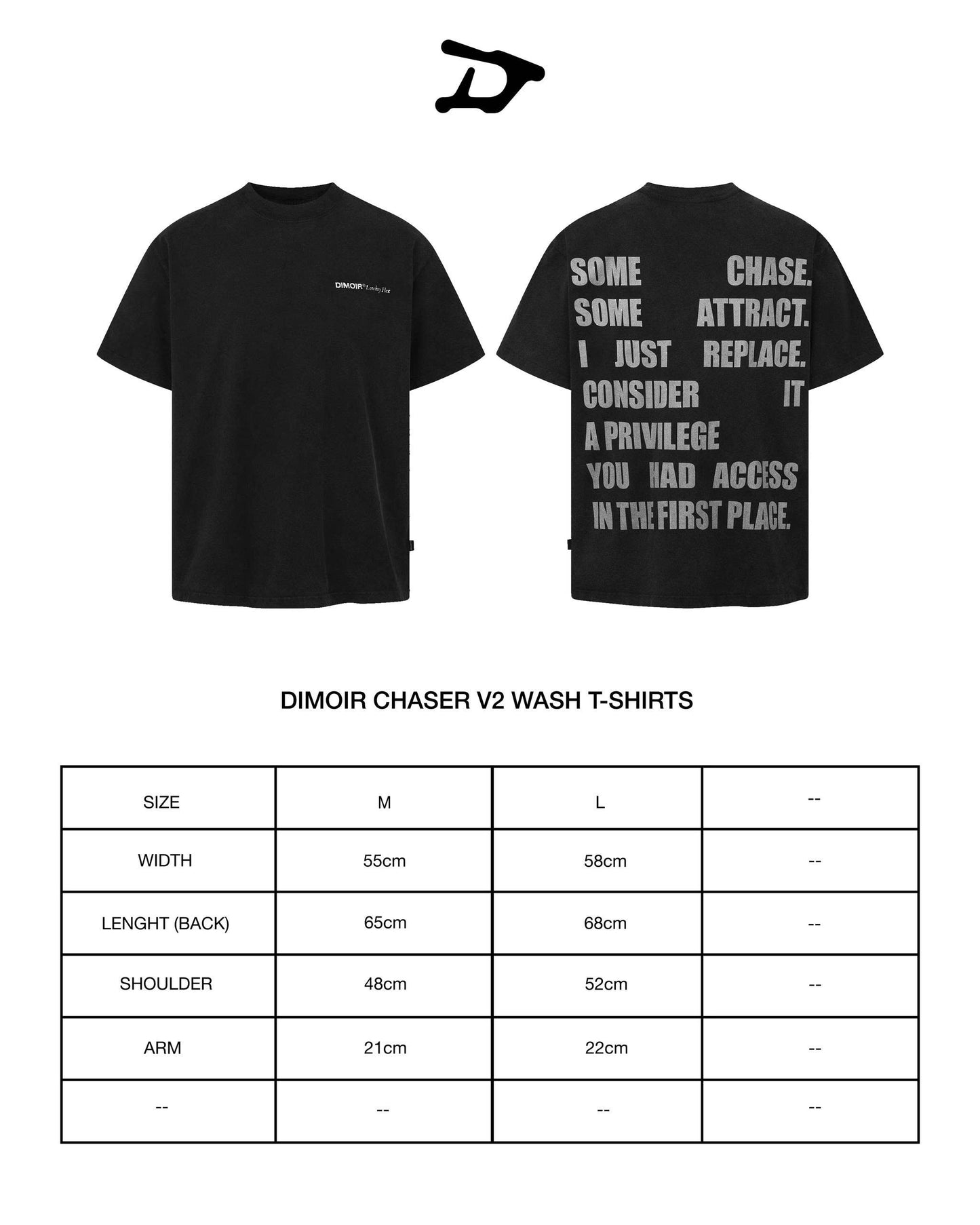 DIMOIR CHASER V2 WASH T-SHIRTS
