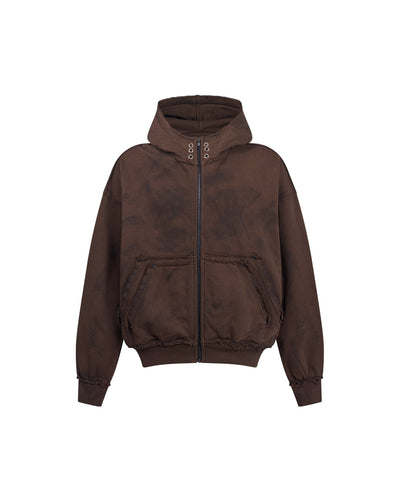 DIMOIR DOUBLE-BODY WASH BROWN HOODIE