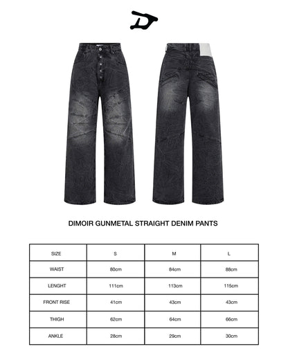 DIMOIR GUNMETAL STRAIGHT DENIM PANTS