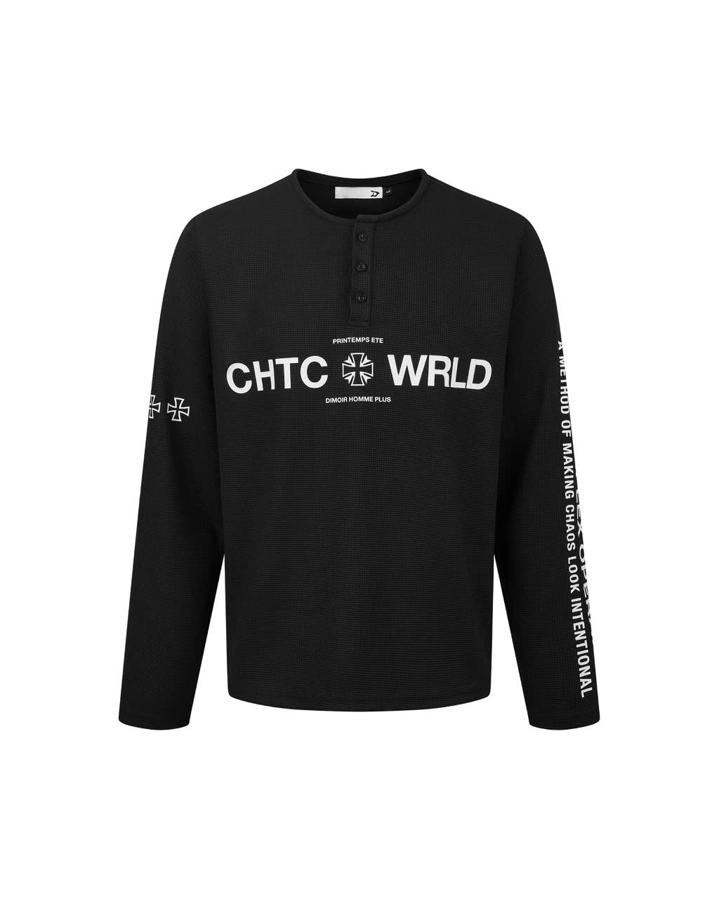 DIMOIR CW BLACK HENLEY LONGSLEEVE