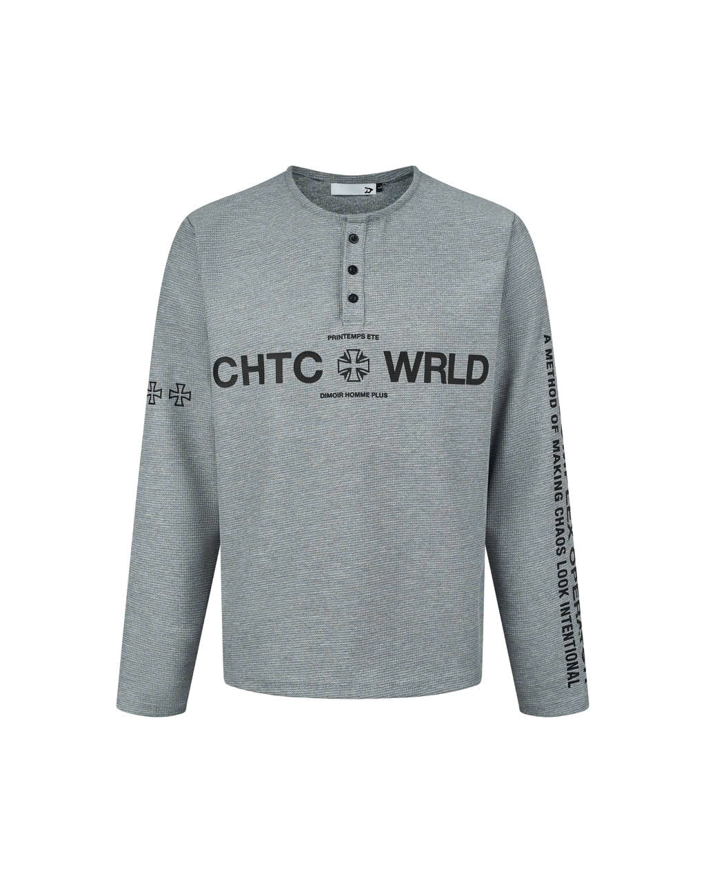 DIMOIR CW GRAY HENLEY LONGSLEEVE
