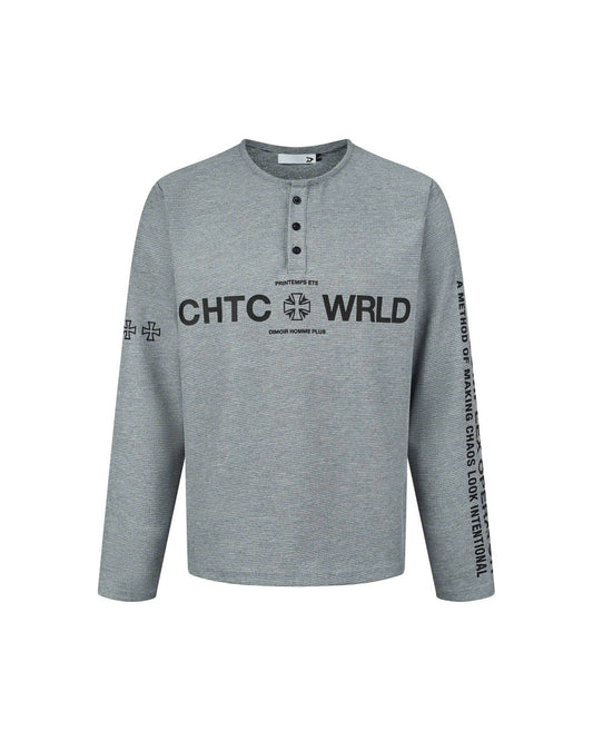 DIMOIR CW GRAY HENLEY LONGSLEEVE