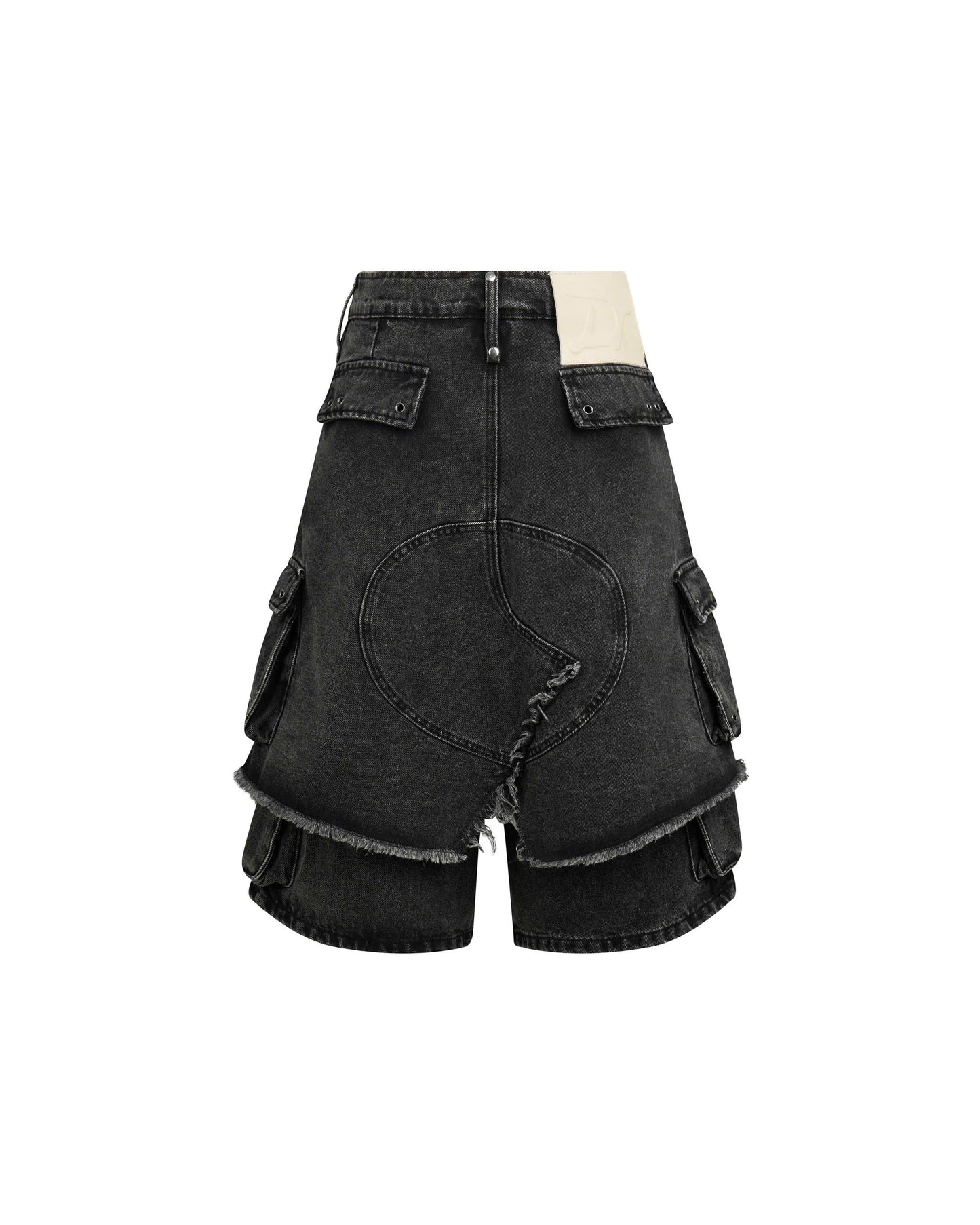 DIMOIR LAYERED GRAY WASH DENIM SHORTS